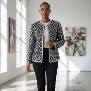 Vintage Nipon Women'sNight Evening Jacket Encrusted with Sparkling Sequins Beads